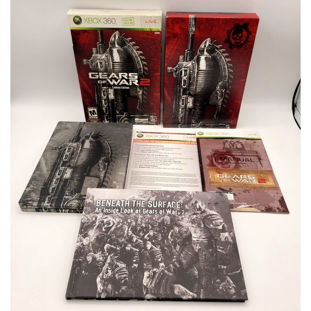 Gears of War 2 Limited Collectors Edition Steelbook Xbox 360 CIB COMPLETE IN BOX